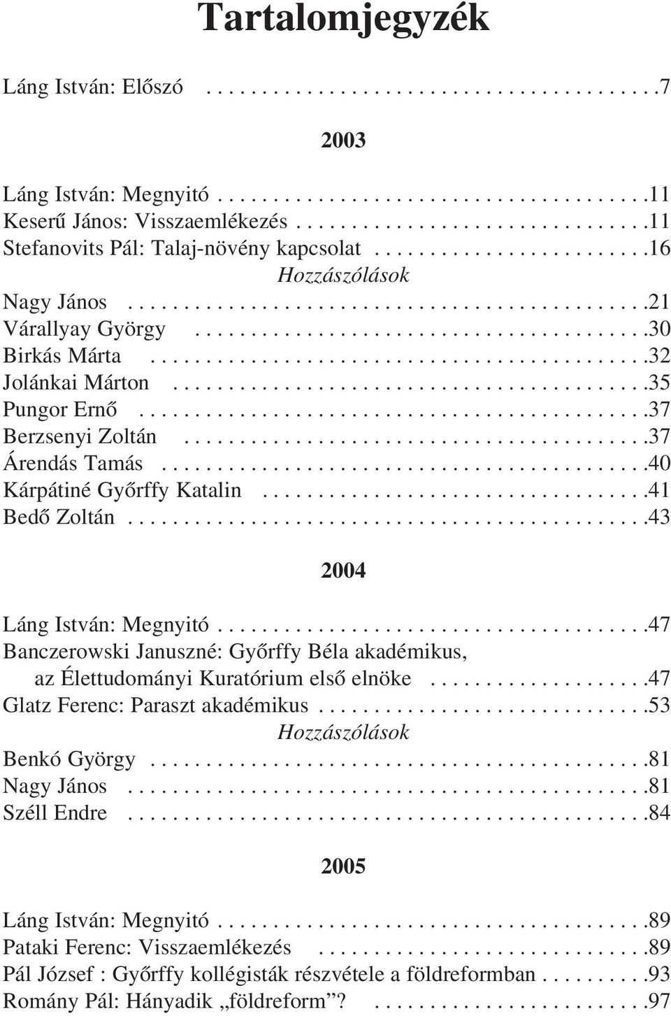 ........................................30 Birkás Márta.............................................32 Jolánkai Márton...........................................35 Pungor Ernõ..............................................37 Berzsenyi Zoltán.