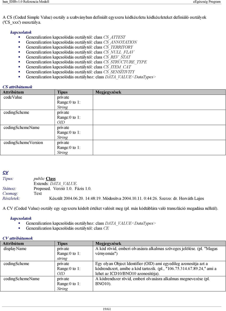 osztálytól: class CS_NULL_FLAV Generalization kapcsolódás osztálytól: class CS_REV_STAT Generalization kapcsolódás osztálytól: class CS_STRUCTURE_TYPE Generalization kapcsolódás osztálytól: class