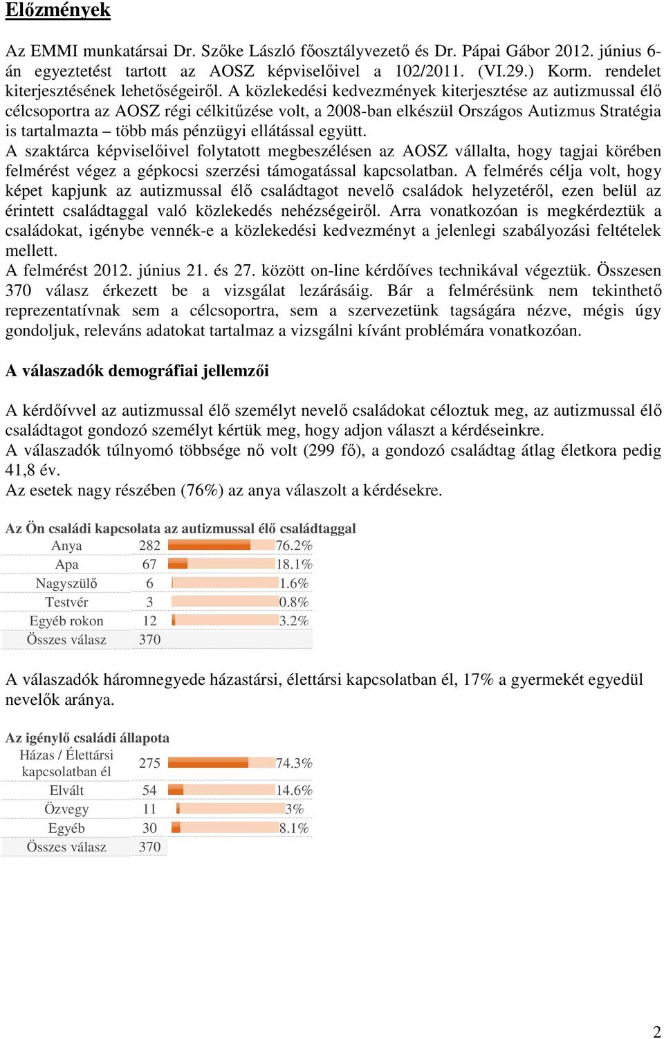 A közlekedési kedvezmények kiterjesztése az autizmussal élő célcsoportra az AOSZ régi célkitűzése volt, a 2008-ban elkészül Országos Autizmus Stratégia is tartalmazta több más pénzügyi ellátással