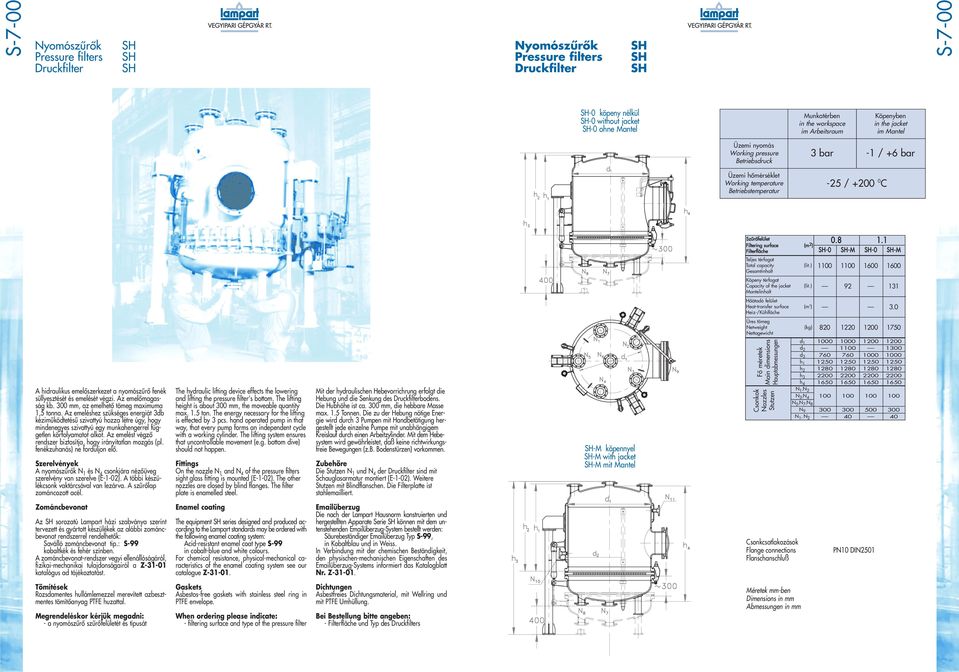 0 820 1220 1200 1750 hidraulikus emelôszerkezet a nyomószûrô fenék süllyesztését és emelését végzi. z emelômagasság kb. 300 mm, az emelhetô tömeg maximuma 1,5 tonna.