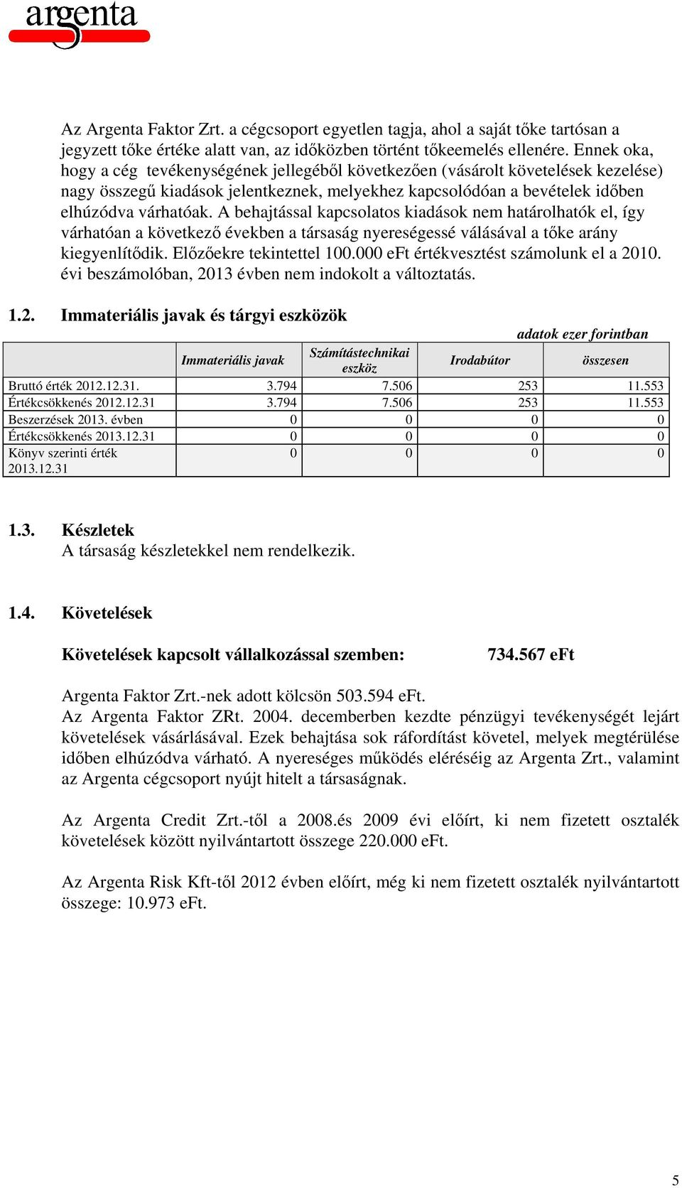 A behajtással kapcsolatos kiadások nem határolhatók el, így várhatóan a következő években a társaság nyereségessé válásával a tőke arány kiegyenlítődik. Előzőekre tekintettel 100.