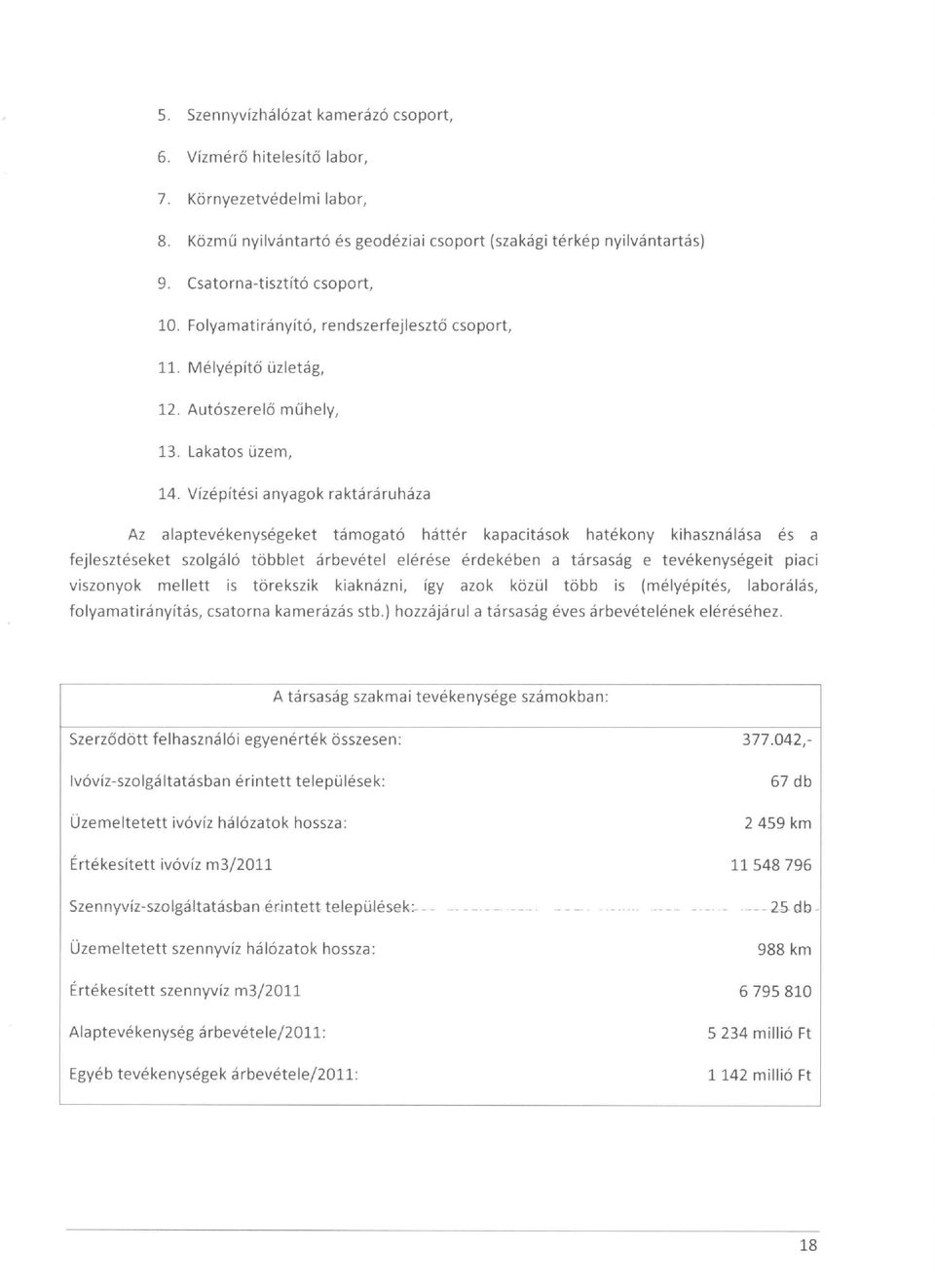 Vízépítési anyagok raktáráruháza Az alaptevékenységeket támogató háttér kapacitások hatékony kihasználása és a fejlesztéseket szolgáló többlet árbevétel elérése érdekében a társaság e tevékenységeit