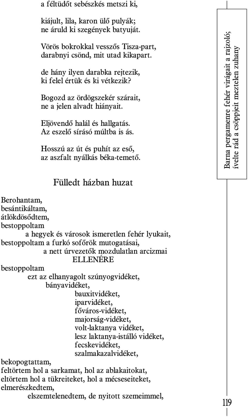 Hosszú az út és puhít az esõ, az aszfalt nyálkás béka-temetõ.