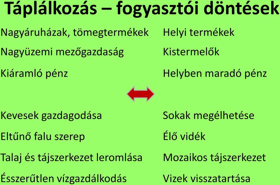 Kevesek gazdagodása Eltűnő falu szerep Talaj és tájszerkezet leromlása