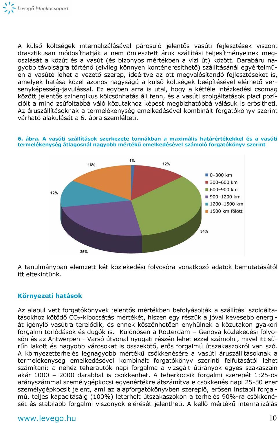 Darabáru nagyobb távolságra történő (elvileg könnyen konténeresíthető) szállításánál egyértelműen a vasúté lehet a vezető szerep, ideértve az ott megvalósítandó fejlesztéseket is, amelyek hatása