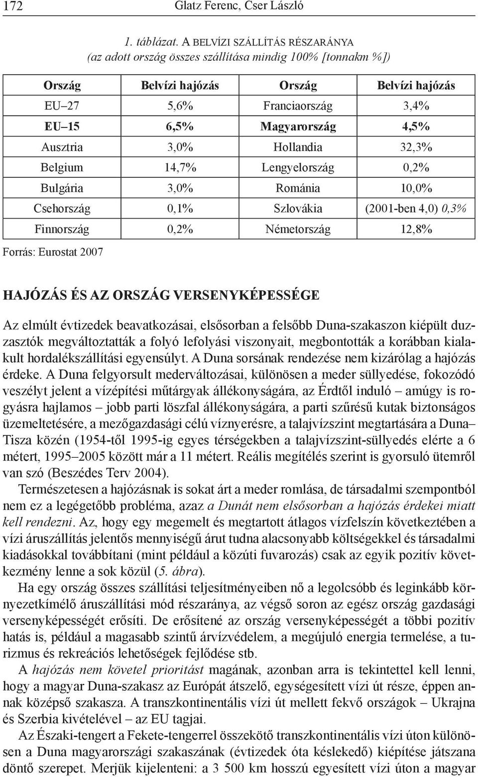 Ausztria 3,0% Hollandia 32,3% Belgium 14,7% Lengyelország 0,2% Bulgária 3,0% Románia 10,0% Csehország 0,1% Szlovákia (2001-ben 4,0) 0,3% Finnország 0,2% Németország 12,8% Forrás: Eurostat 2007