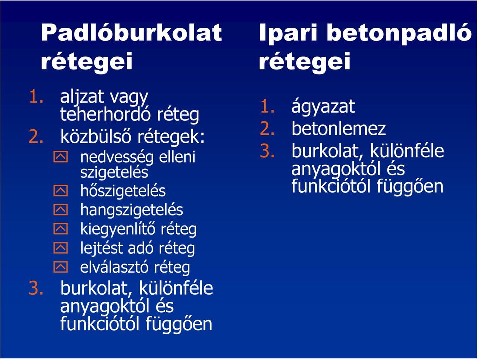 réteg lejtést adó réteg elválasztó réteg 3.