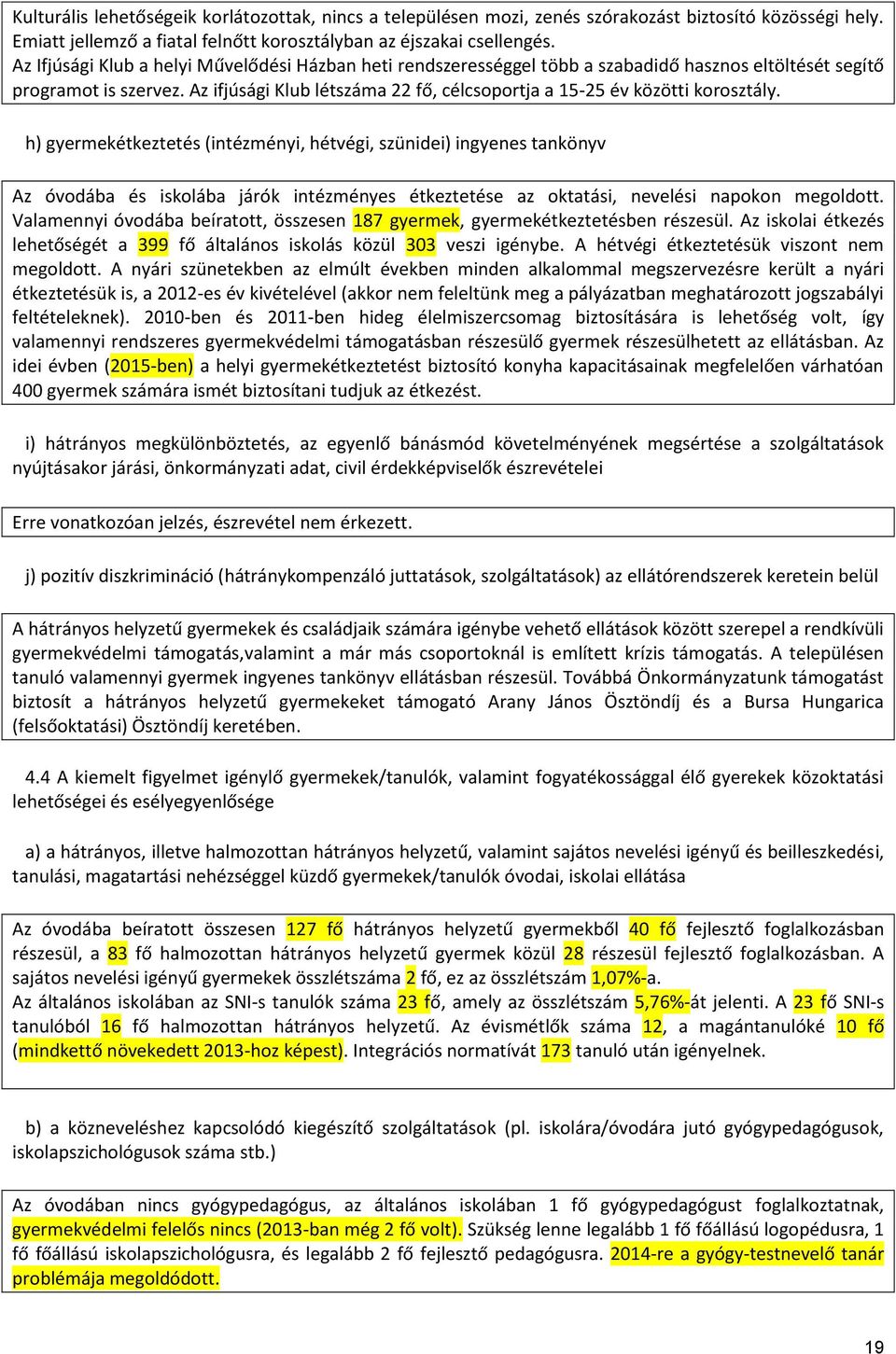 Az ifjúsági Klub létszáma 22 fő, célcsoportja a 15-25 év közötti korosztály.