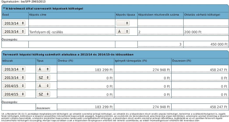 274 948 Ft 458 247 Ft 14. a Rendelet 2 (1) 3.