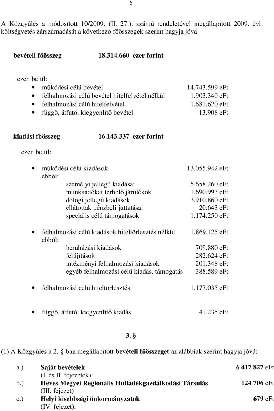 620 eft -13.908 eft kiadási főösszeg 16.143.