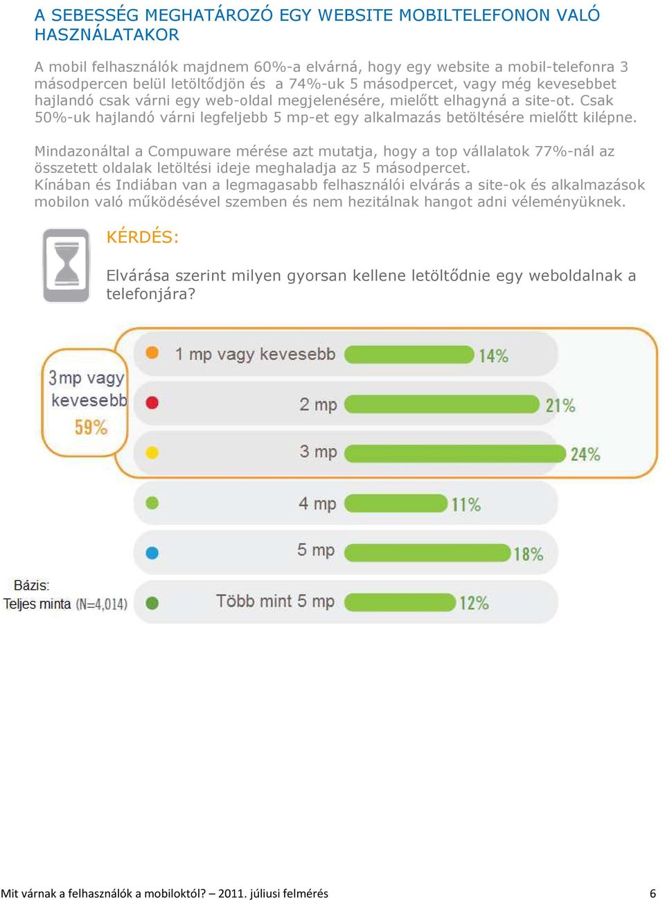 Mindazonáltal a Compuware mérése azt mutatja, hogy a top vállalatok 77%-nál az összetett oldalak letöltési ideje meghaladja az 5 másodpercet.