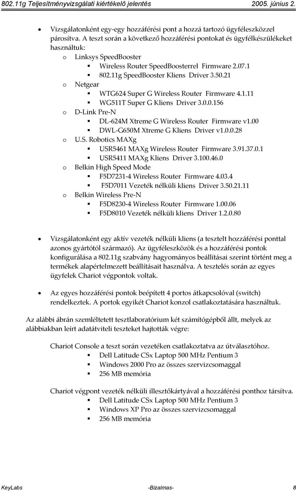 21 o Netgear WTG624 Super G Wireless Router Firmware 4.1.11 WG511T Super G Kliens Driver 3.0.0.156 o D Link Pre N DL 624M Xtreme G Wireless Router Firmware v1.00 DWL G650M Xtreme G Kliens Driver v1.0.0.28 o U.