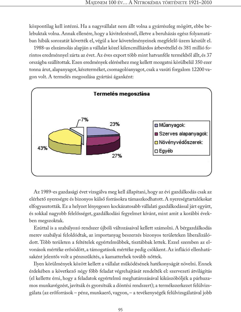 1988-as elszámolás alapján a vállalat közel kilencmilliárdos árbevétellel és 381 millió forintos eredménnyel zárta az évet.