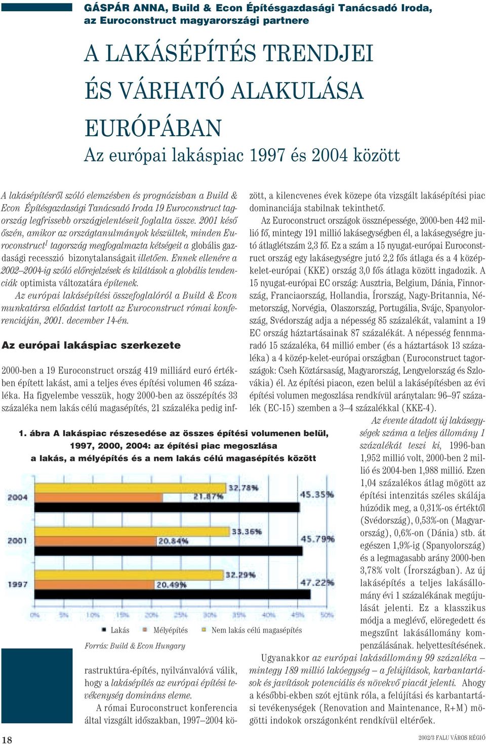 2001 késô ôszén, amikor az országtanulmányok készültek, minden Euroconstruct 1 tagország megfogalmazta kétségeit a globális gazdasági recesszió bizonytalanságait illetôen.