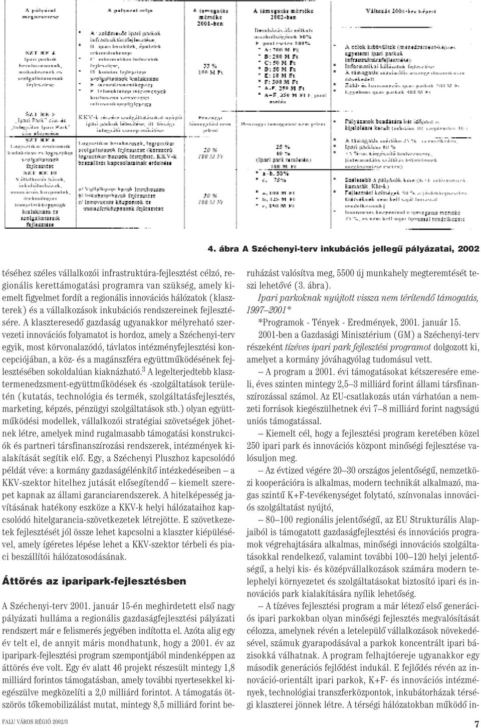 A klaszteresedô gazdaság ugyanakkor mélyreható szervezeti innovációs folyamatot is hordoz, amely a Széchenyi-terv egyik, most körvonalazódó, távlatos intézményfejlesztési koncepciójában, a köz- és a