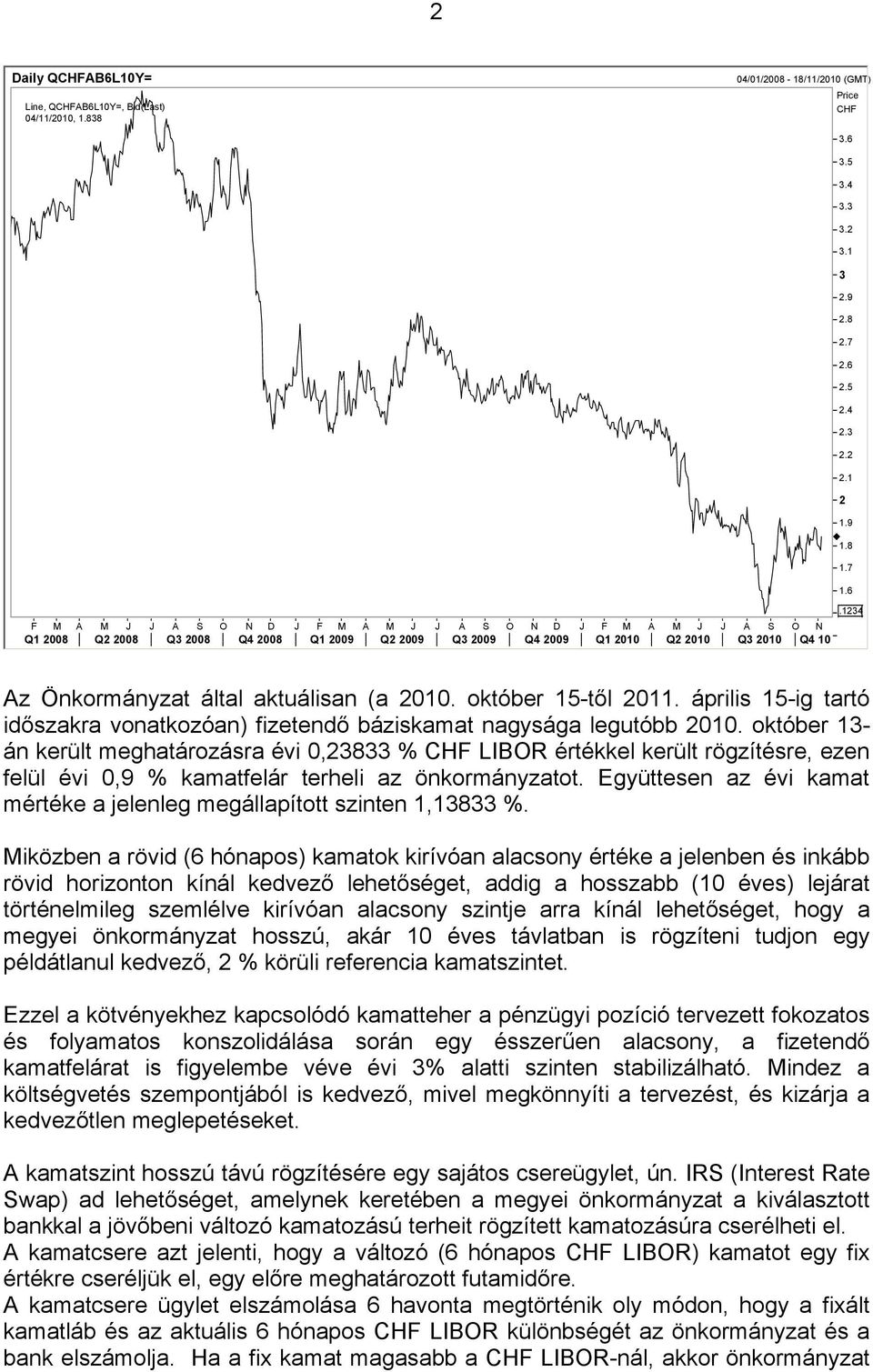 Q4 10 3.6 3.5 3.4 3.3 3.2 3.1 3 2.9 2.8 2.7 2.6 2.5 2.4 2.3 2.2 2.1 2 1.9 1.8 1.7 1.6.1234 Az Önkormányzat által aktuálisan (a 2010. október 15-től 2011.