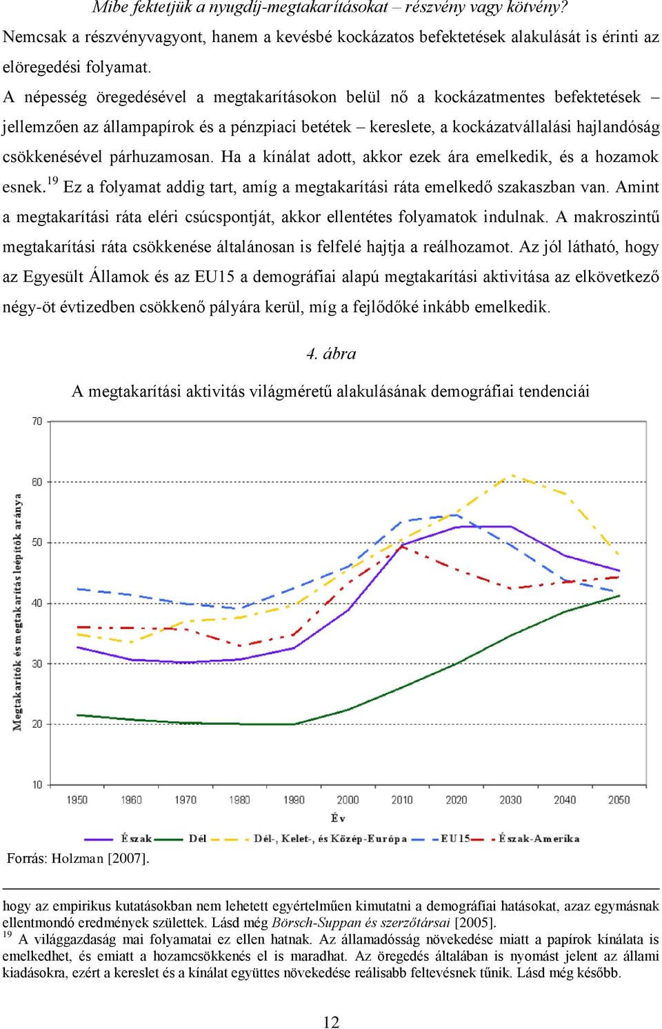 párhuzamosan. Ha a kínálat adott, akkor ezek ára emelkedik, és a hozamok esnek. 19 Ez a folyamat addig tart, amíg a megtakarítási ráta emelkedő szakaszban van.