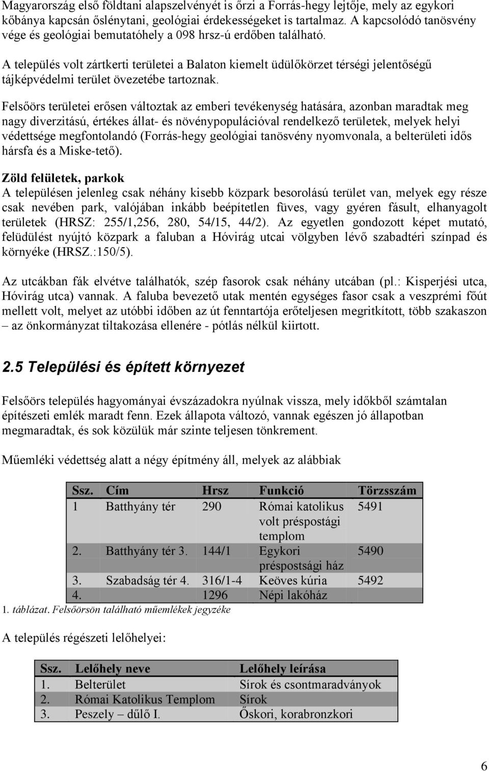 A település volt zátketi teületei a Balaton kiemelt üdülőközet téségi jelentőségű tájképvédelmi teület övezetébe tatoznak.