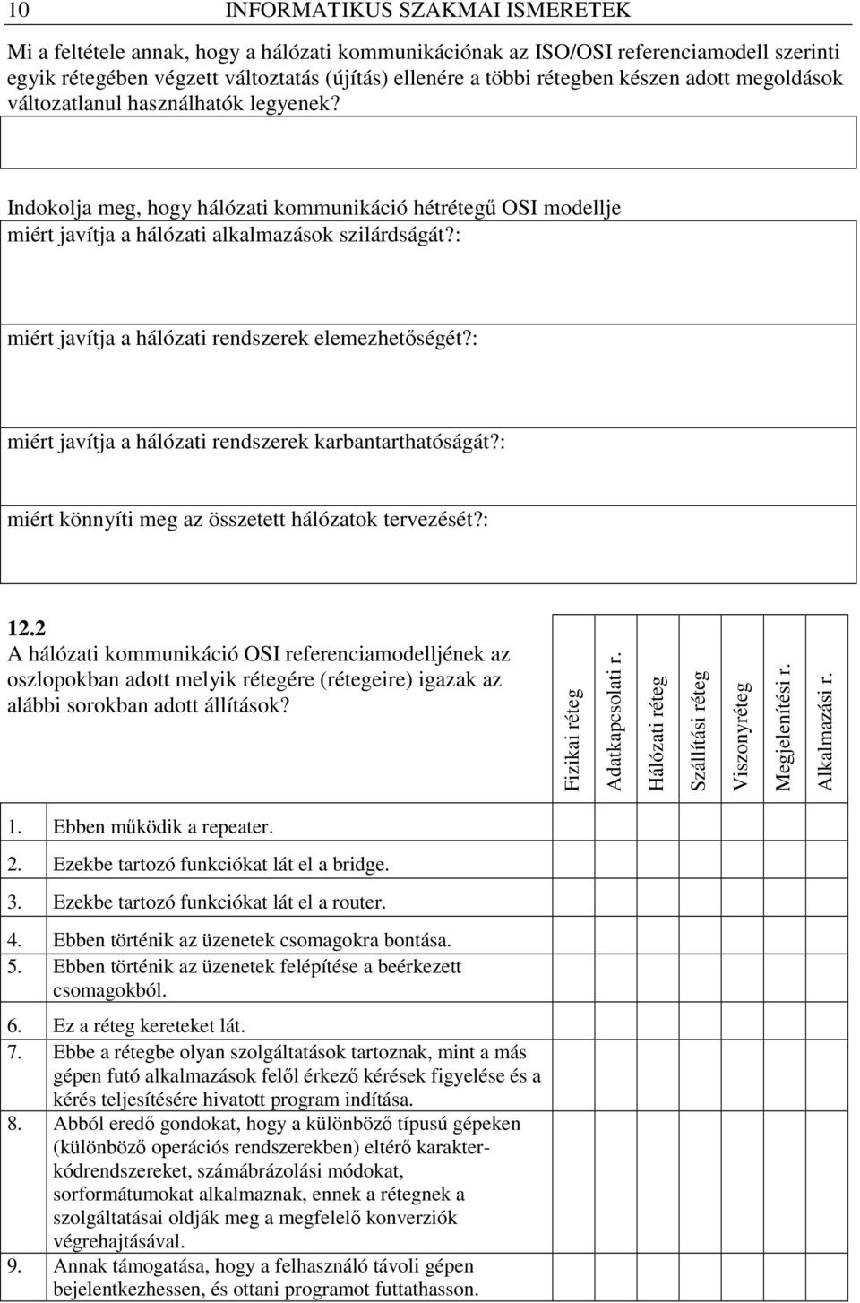 : miért javítja a hálózati rendszerek elemezhetıségét?: miért javítja a hálózati rendszerek karbantarthatóságát?: miért könnyíti meg az összetett hálózatok tervezését?: 12.