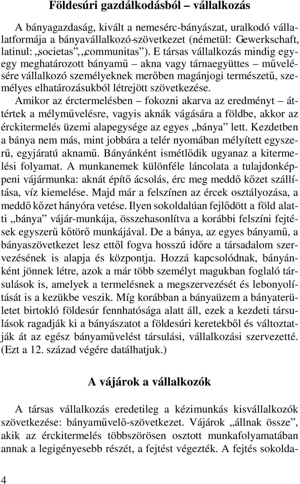 Amikor az érctermelésben fokozni akarva az eredményt áttértek a mélyművelésre, vagyis aknák vágására a földbe, akkor az érckitermelés üzemi alapegysége az egyes bánya lett.