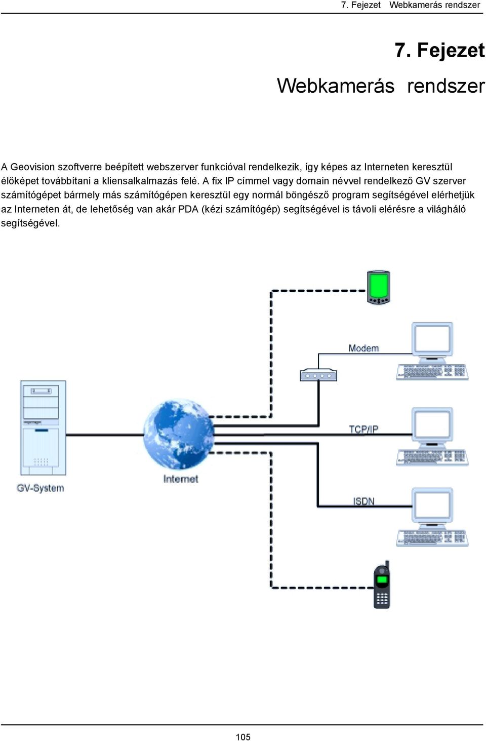 A fix IP címmel vagy domain névvel rendelkező GV szerver számítógépet bármely más számítógépen keresztül egy