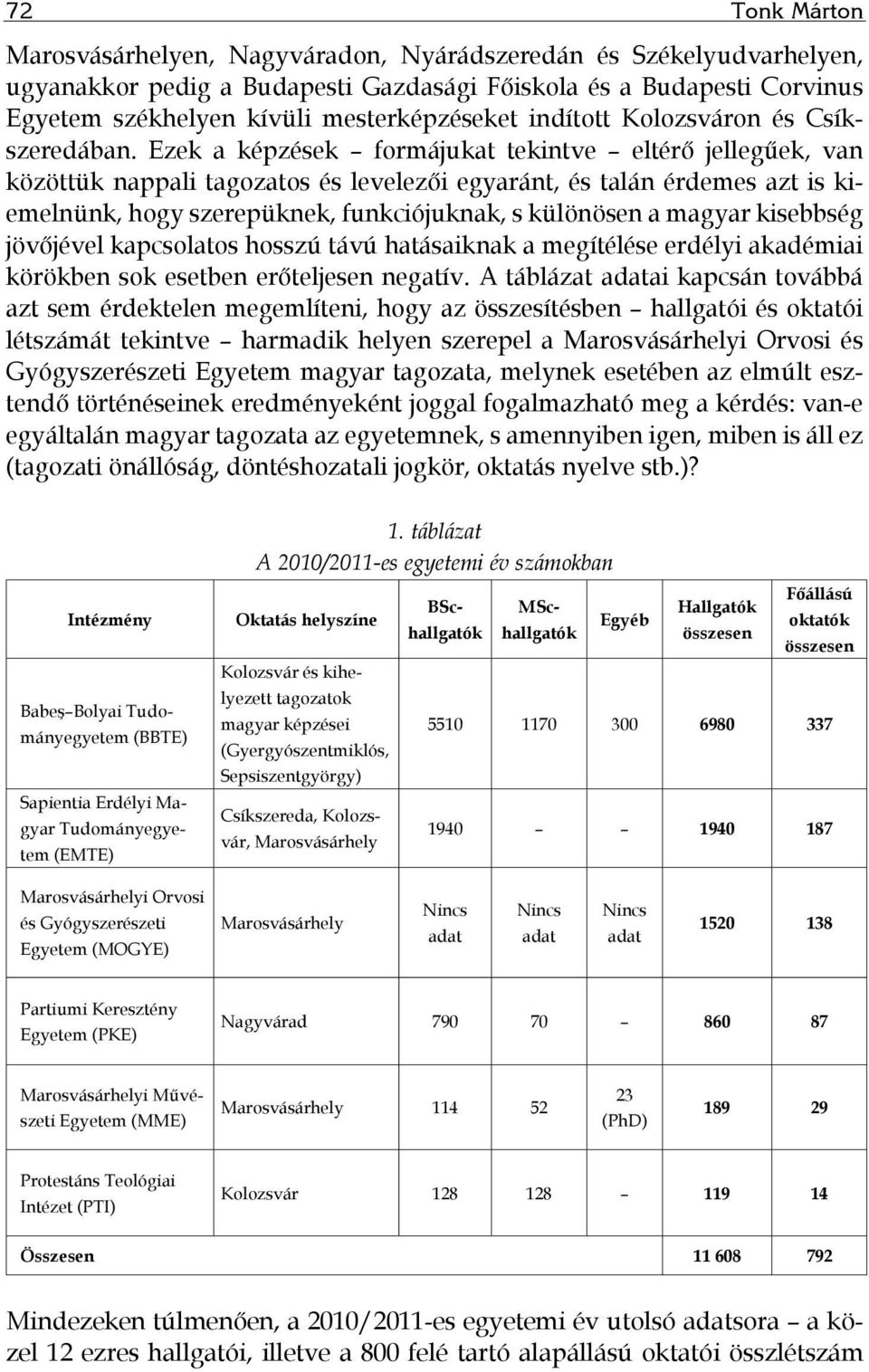 Ezek a képzések formájukat tekintve eltérő jellegűek, van közöttük nappali tagozatos és levelezői egyaránt, és talán érdemes azt is kiemelnünk, hogy szerepüknek, funkciójuknak, s különösen a magyar