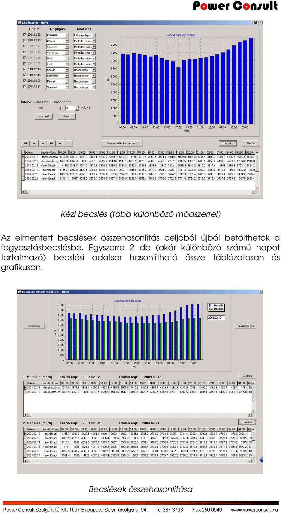 Egyszerre 2 db (akár különbözõ számú napot tartalmazó) becslési