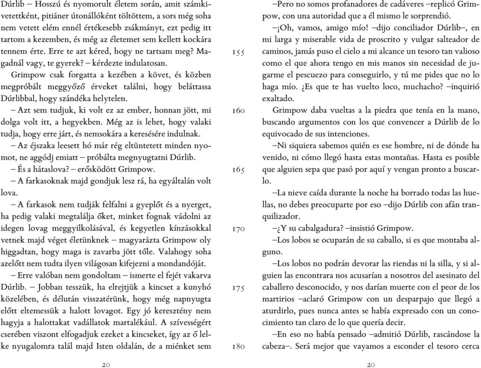 Grimpow csak forgatta a kezében a követ, és közben megpróbált meggyőző érveket találni, hogy beláttassa Dúrlibbal, hogy szándéka helytelen.