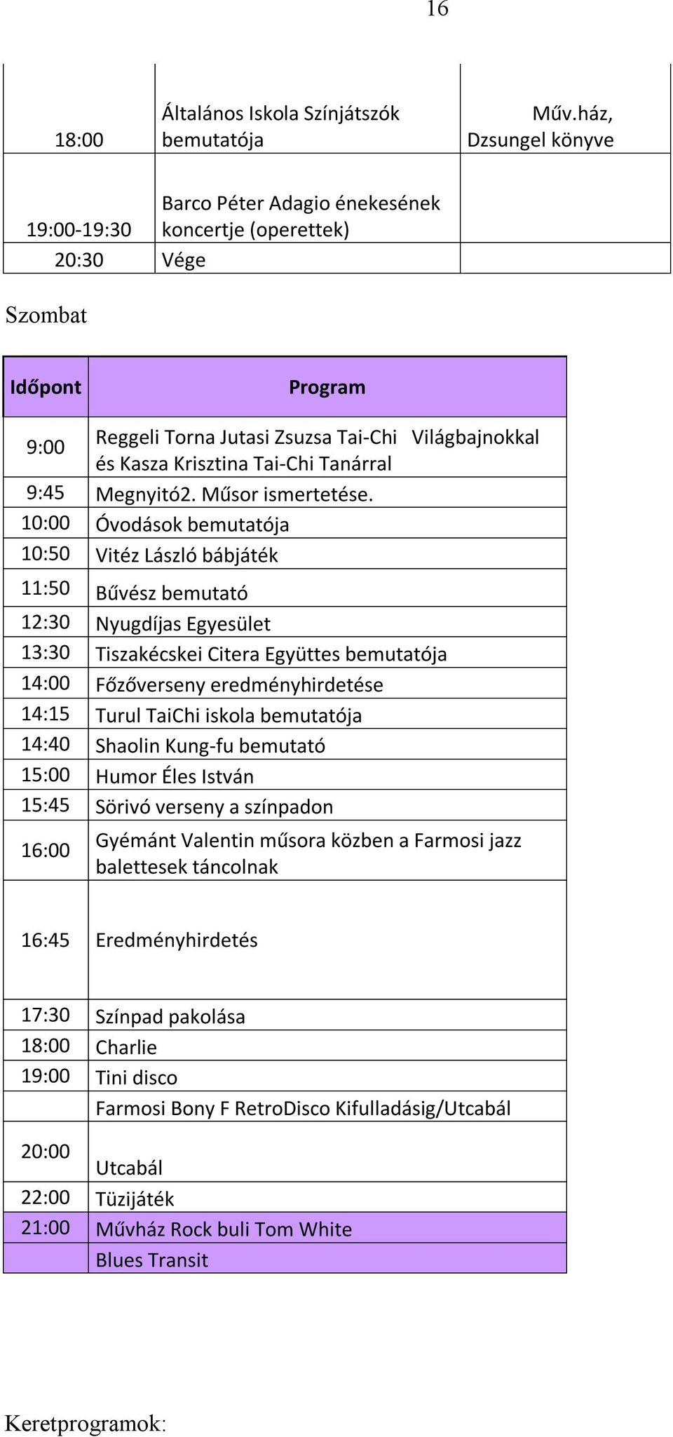 Tai-Chi Tanárral 9:45 Megnyitó2. Műsor ismertetése.