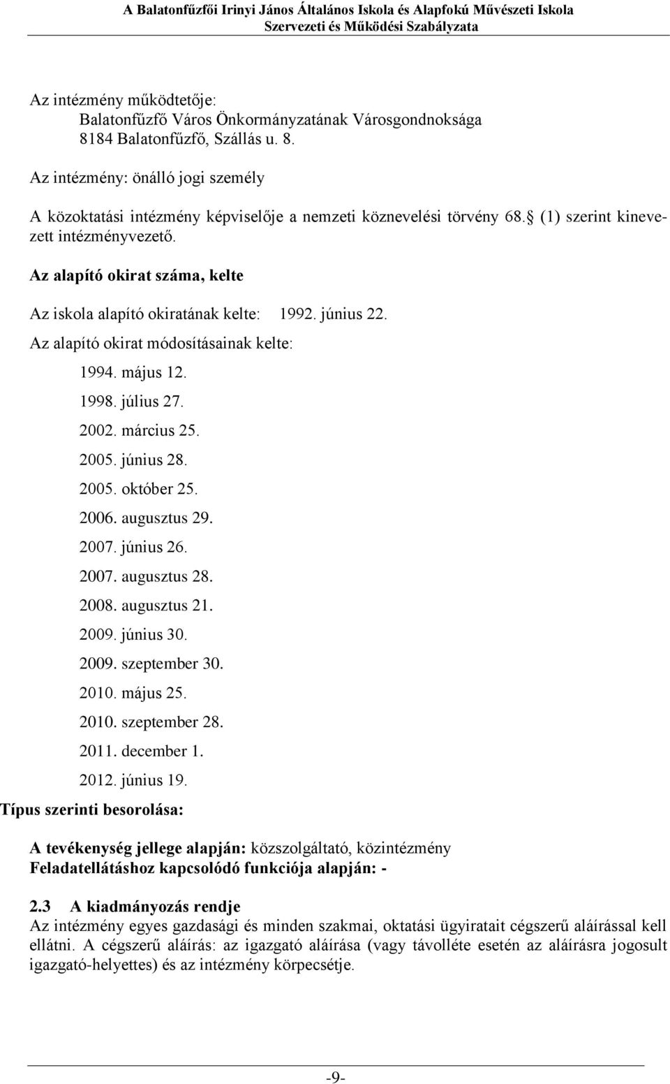 2002. március 25. 2005. június 28. 2005. október 25. 2006. augusztus 29. 2007. június 26. 2007. augusztus 28. 2008. augusztus 21. 2009. június 30. 2009. szeptember 30. 2010. május 25. 2010. szeptember 28.