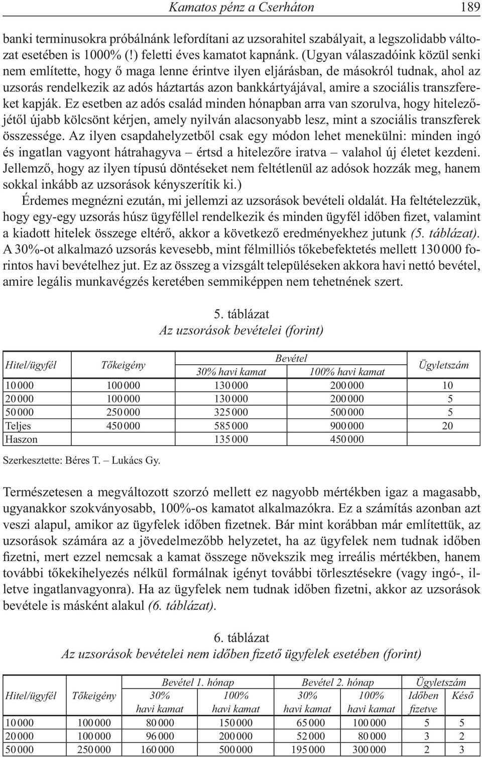 transzfereket kapják. Ez esetben az adós család minden hónapban arra van szorulva, hogy hitelezőjétől újabb kölcsönt kérjen, amely nyilván alacsonyabb lesz, mint a szociális transzferek összessége.