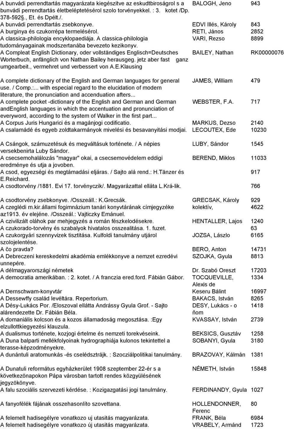 A classica-philologia VARI, Rezso 8899 tudományagainak modszertanába bevezeto kezikonyv.