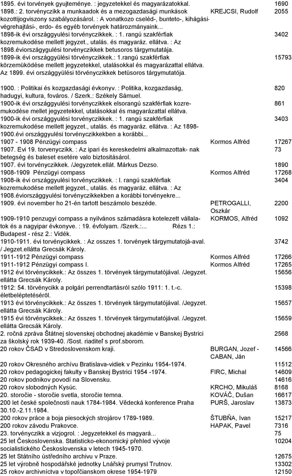 , utalás. és magyaráz. ellátva. : Az 1898.éviországygulési torvényczikkek betusoros tárgymutatája. 1899-ik évi országgyülési törvényczikkek.: 1.