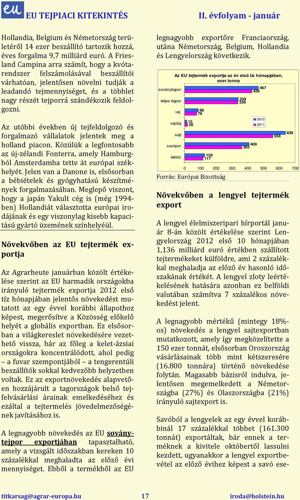 feldolgozni. Az utóbbi években új tejfeldolgozó és forgalmazó vállalatok jelentek meg a holland piacon.