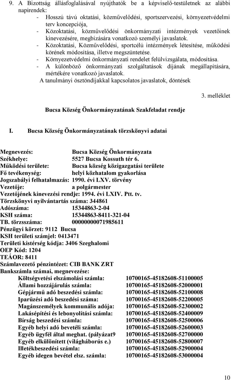 - Közoktatási, Közművelődési, sportcélú intézmények létesítése, működési körének módosítása, illetve megszüntetése. - Környezetvédelmi önkormányzati rendelet felülvizsgálata, módosítása.