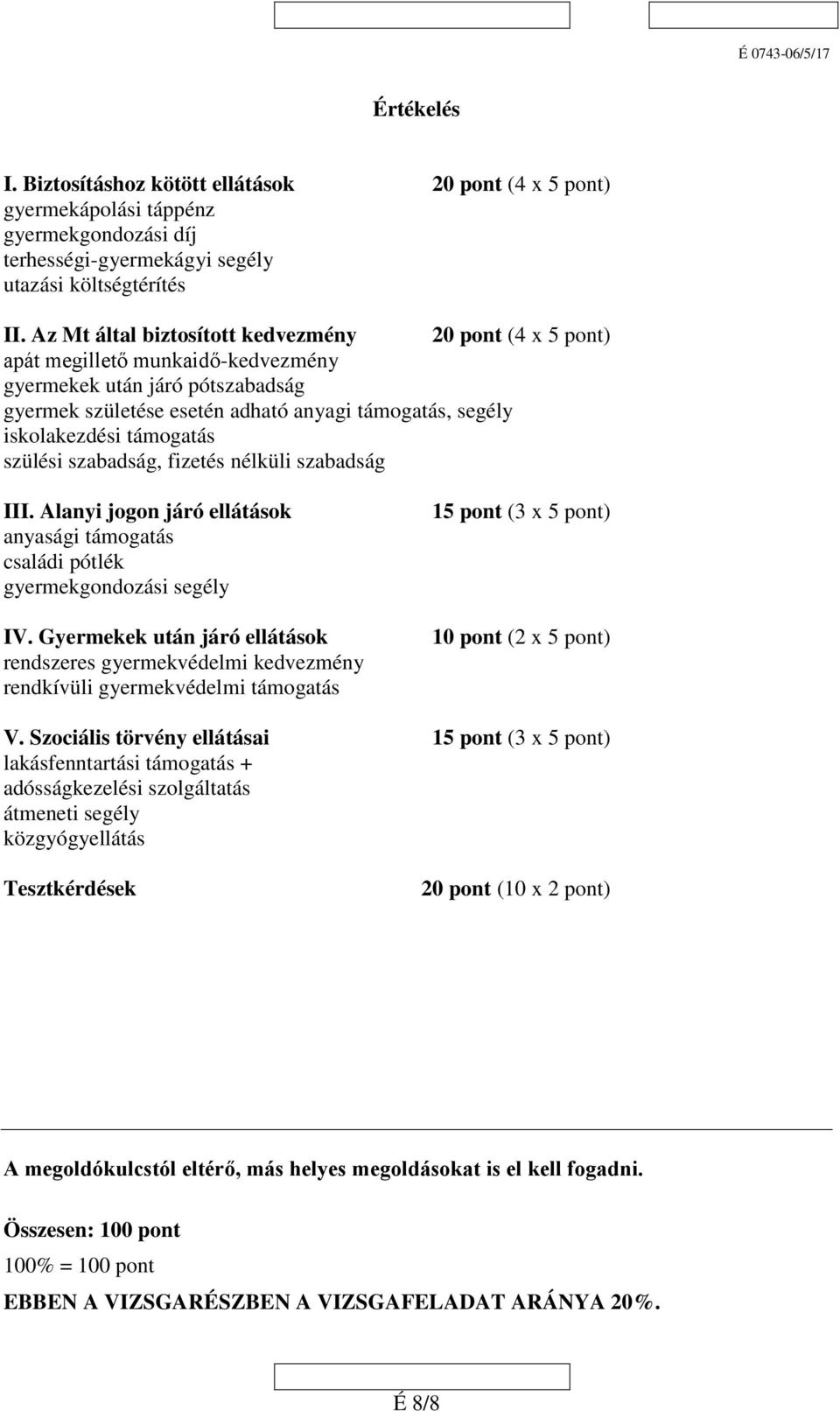 támogatás szülési szabadság, fizetés nélküli szabadság III. Alanyi jogon járó ellátások anyasági támogatás családi pótlék gyermekgondozási segély IV.