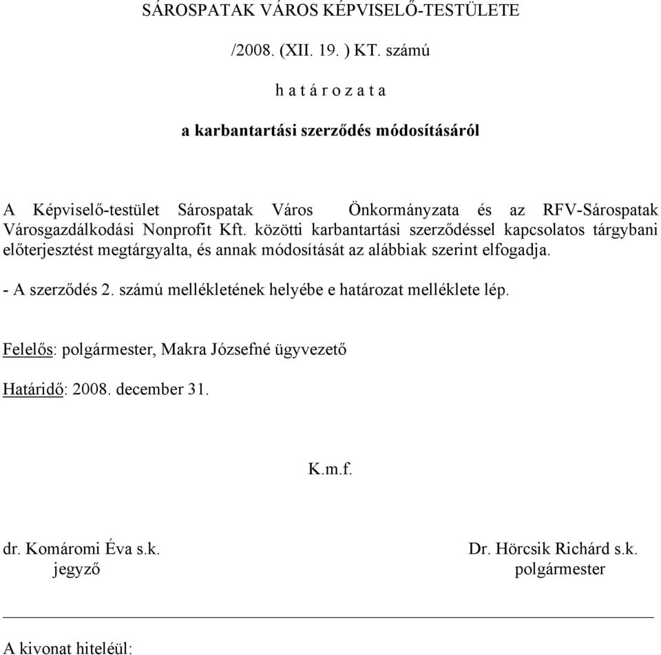 Városgazdálkodási Nonprofit Kft.