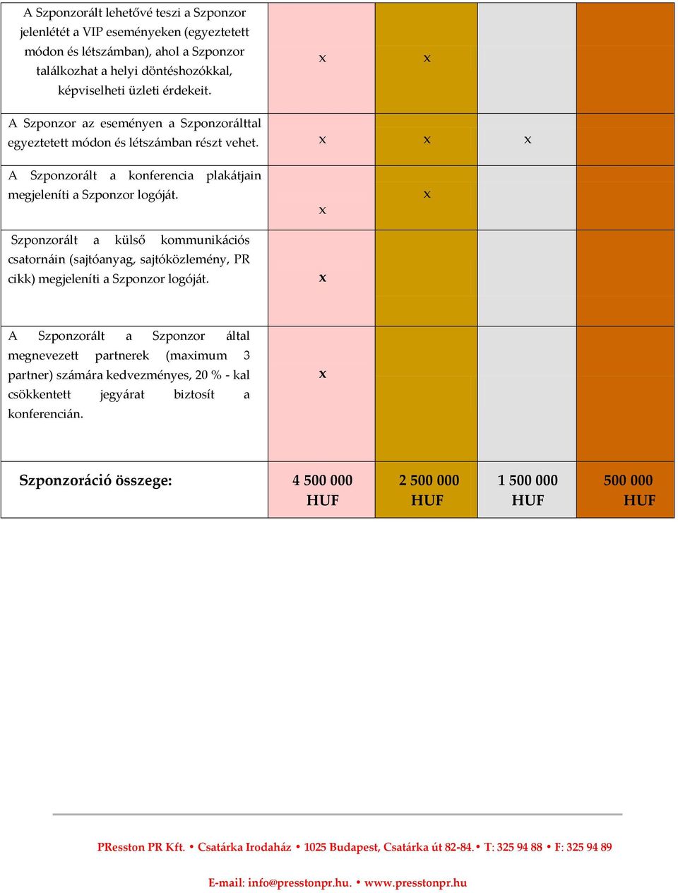 A Szponzorált a konferencia plakátjain megjeleníti a Szponzor logóját.