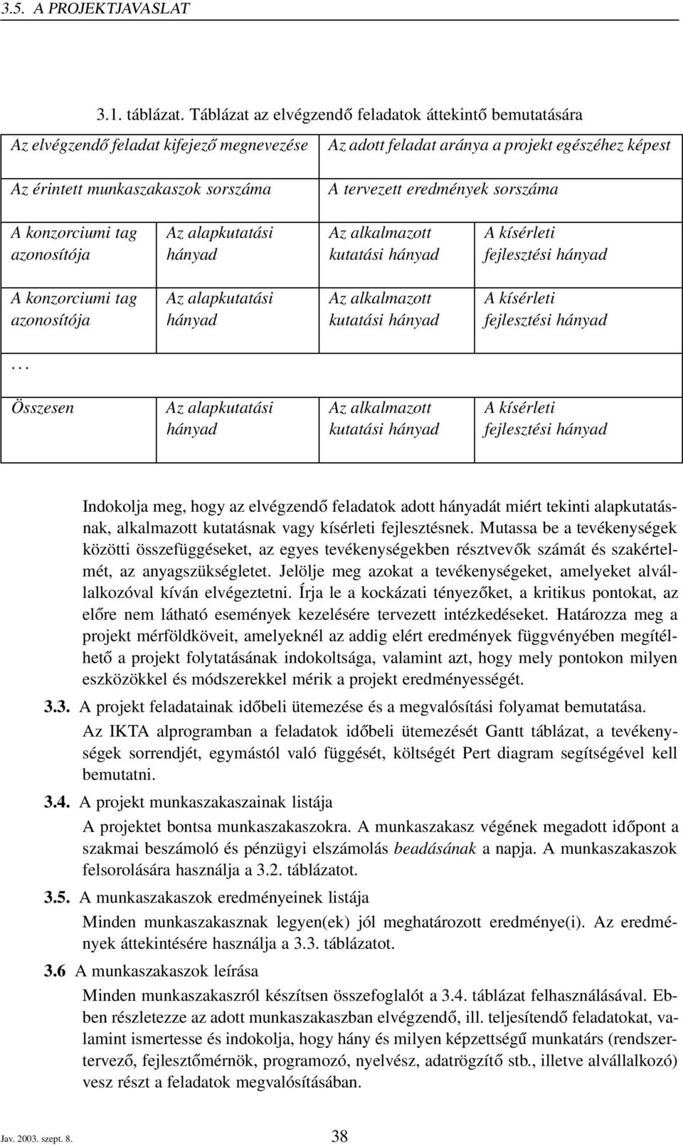 eredmények sorszáma A konzorciumi tag azonosítója Az alapkutatási hányad Az alkalmazott kutatási hányad A kísérleti fejlesztési hányad A konzorciumi tag azonosítója Az alapkutatási hányad Az