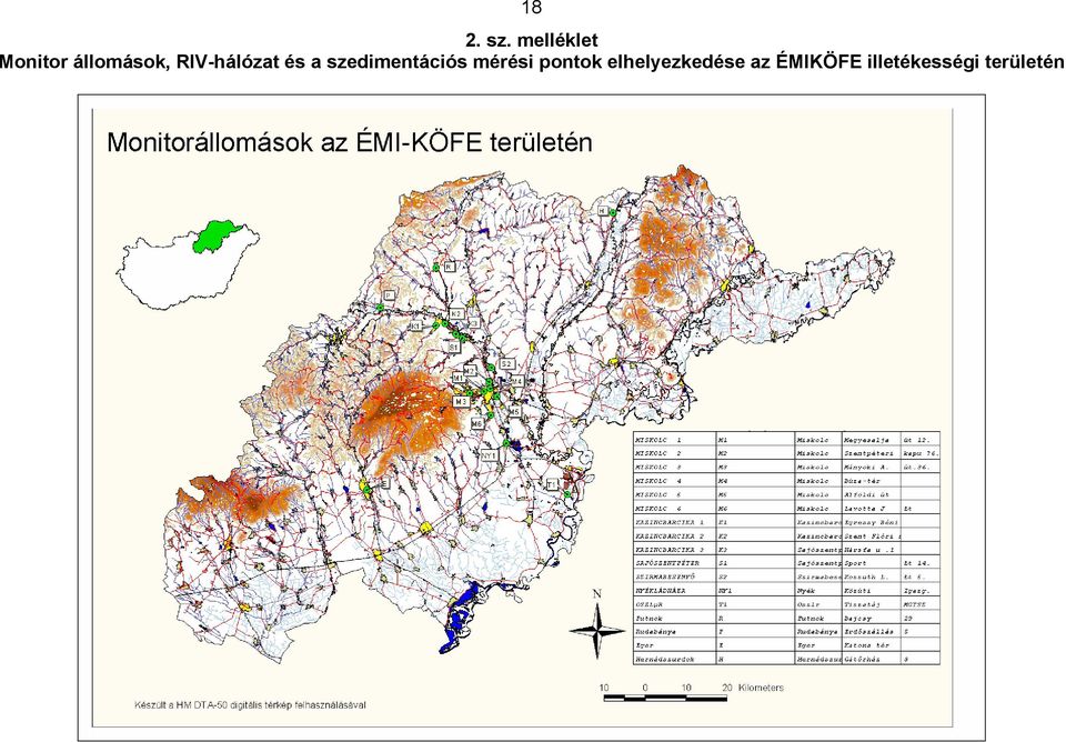 RIV-hálózat és a szedimentációs