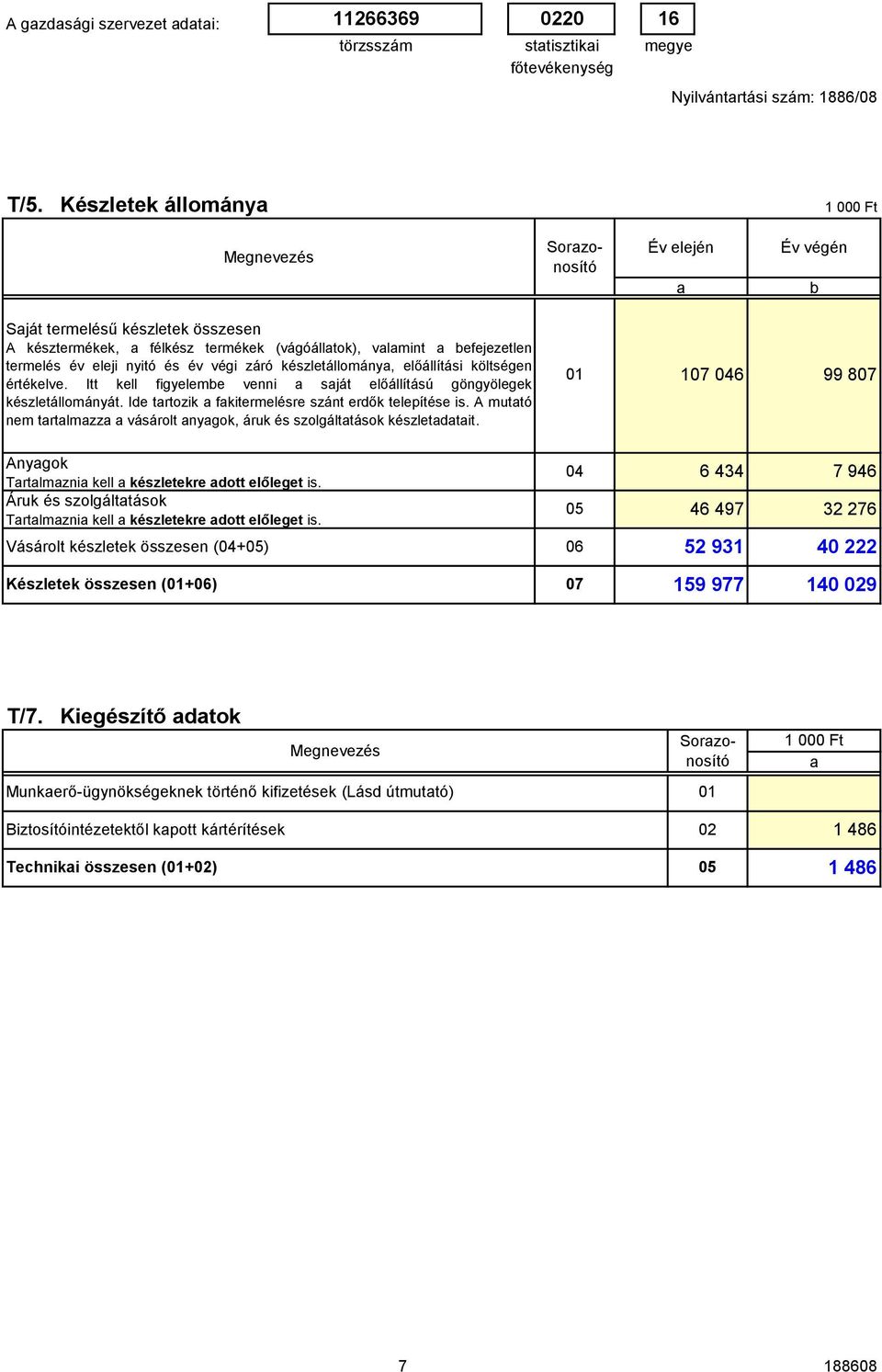 készletállomány, előállítási költségen értékelve. Itt kell figyeleme venni sját előállítású göngyölegek készletállományát. Ide trtozik fkitermelésre szánt erdők telepítése is.