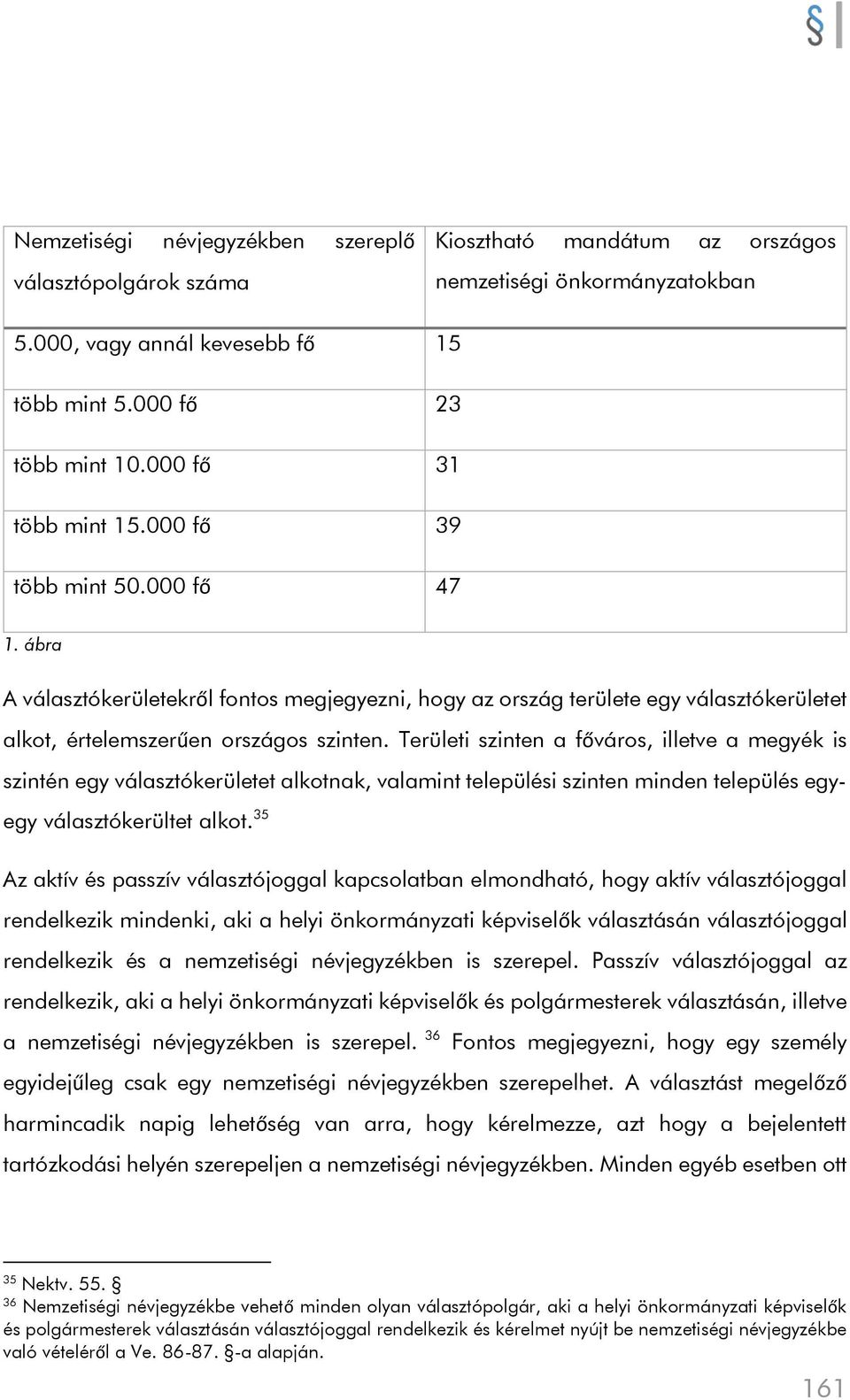 Területi szinten a főváros, illetve a megyék is szintén egy választókerületet alkotnak, valamint települési szinten minden település egyegy választókerültet alkot.