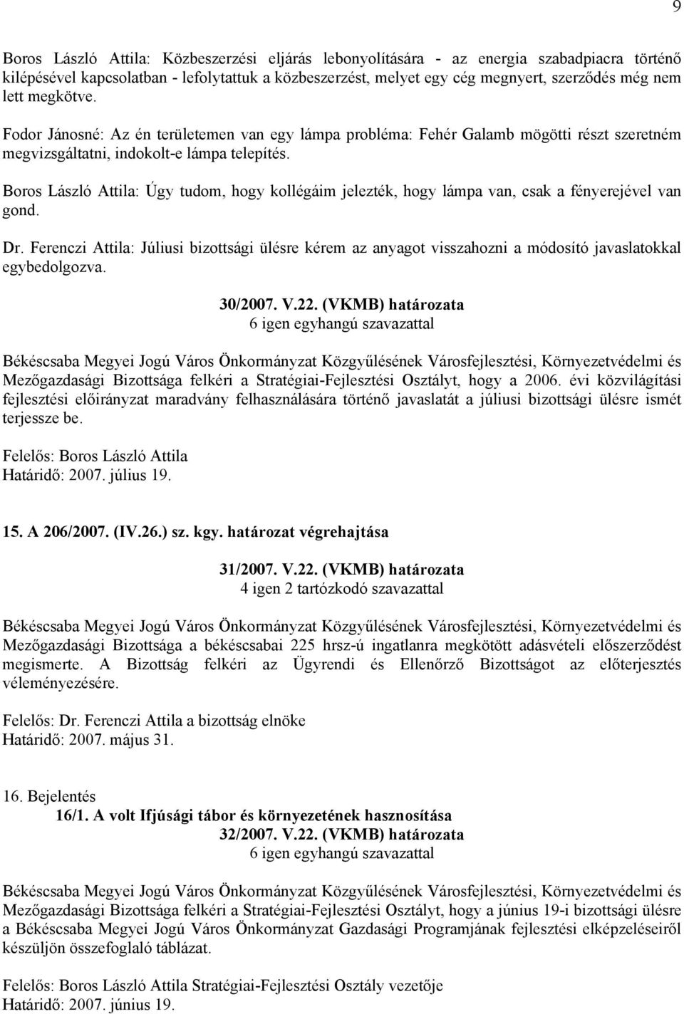 Boros László Attila: Úgy tudom, hogy kollégáim jelezték, hogy lámpa van, csak a fényerejével van gond. Dr.