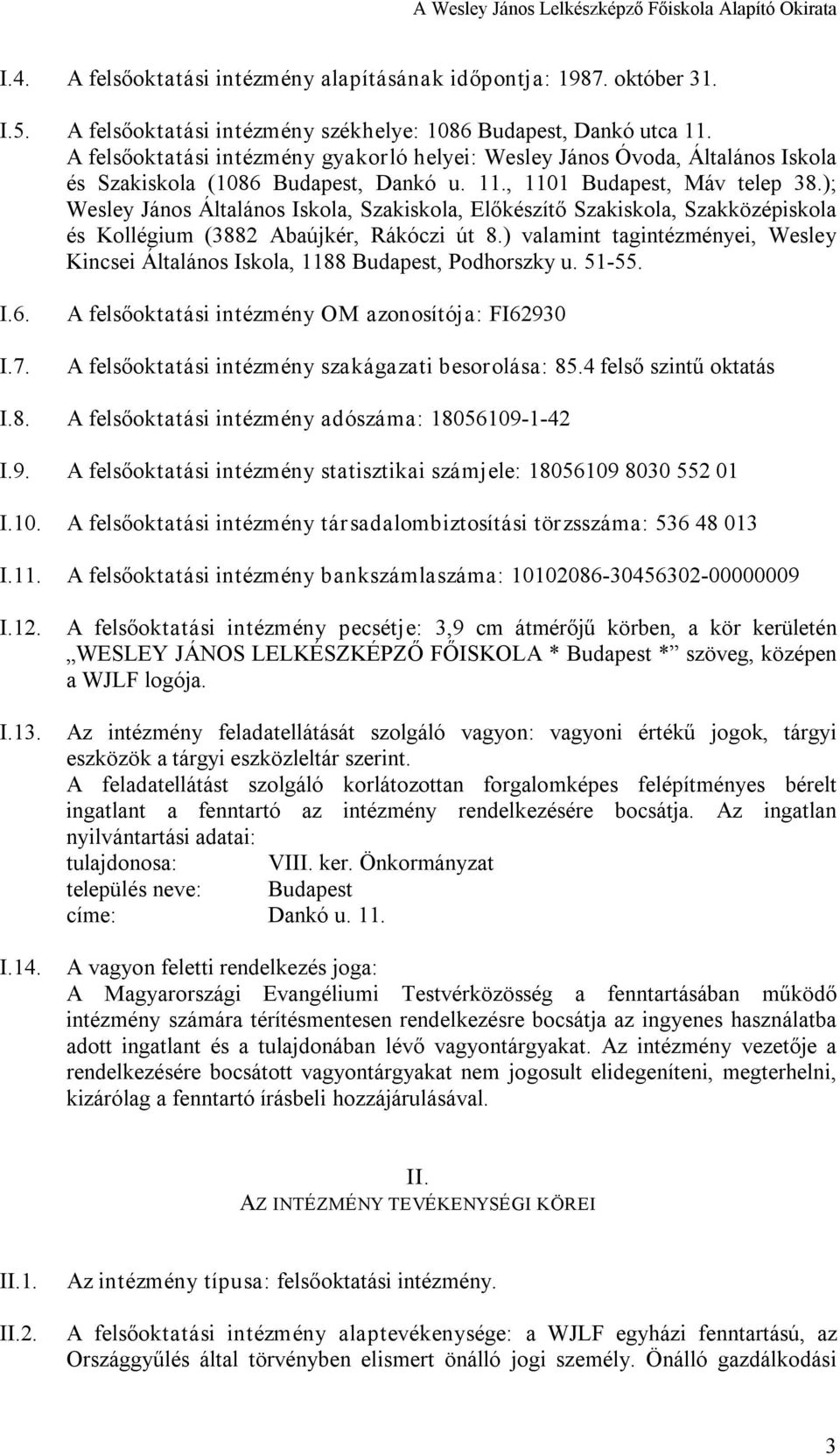 ); Wesley János Általános Iskola, Szakiskola, Előkészítő Szakiskola, Szakközépiskola és Kollégium (3882 Abaújkér, Rákóczi út 8.