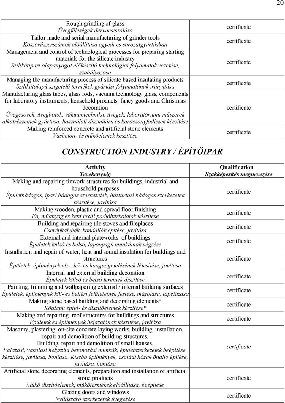 process of silicate based insulating products Szilikátalapú szigetelő termékek gyártási folyamatának irányítása Manufacturing glass tubes, glass rods, vacuum technology glass, components for