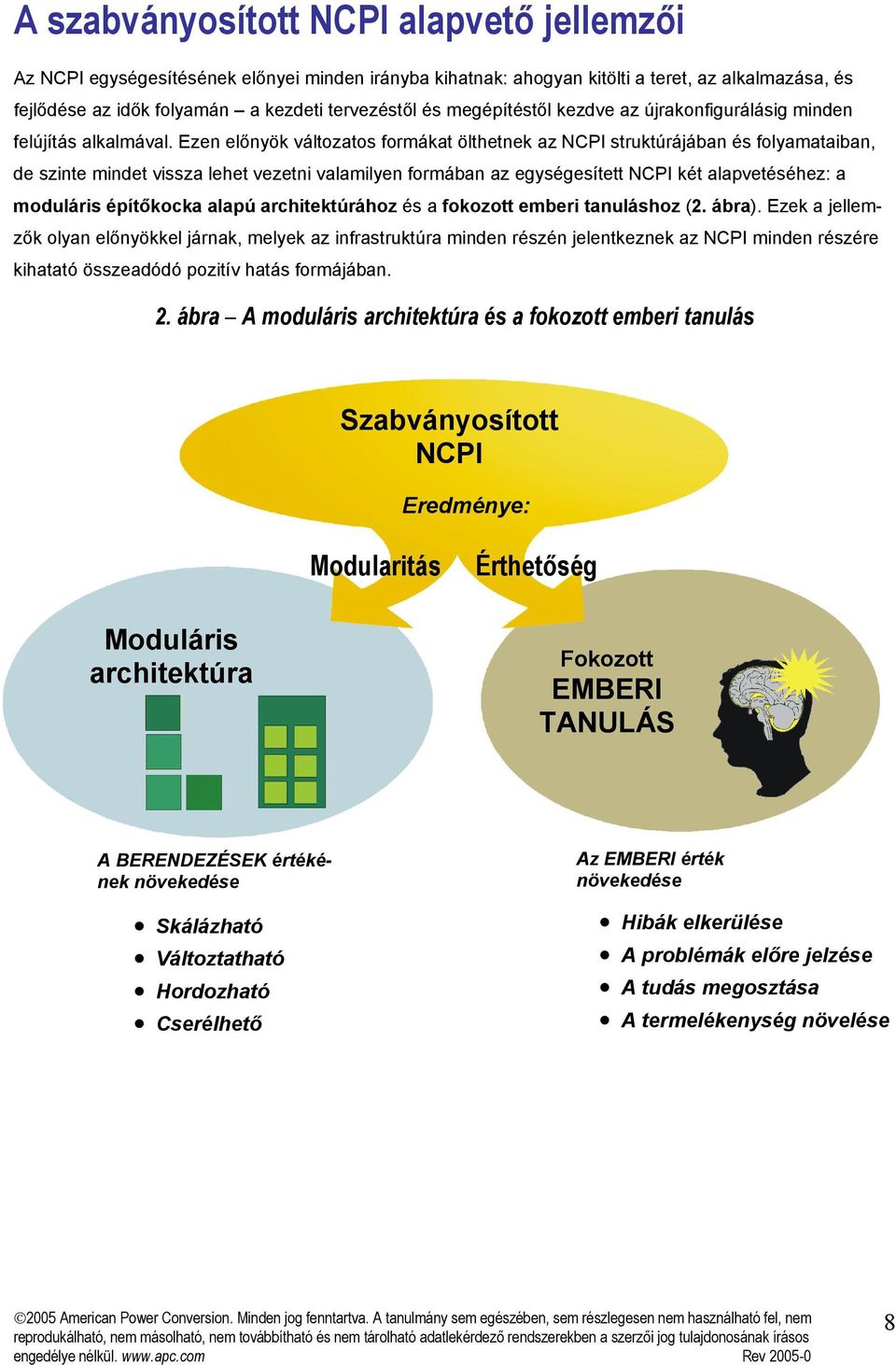 Ezen előnyök változatos formákat ölthetnek az NCPI struktúrájában és folyamataiban, de szinte mindet vissza lehet vezetni valamilyen formában az egységesített NCPI két alapvetéséhez: a moduláris