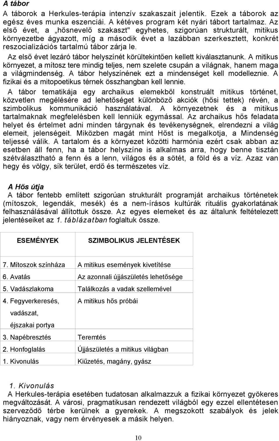 Az első évet lezáró tábor helyszínét körültekintően kellett kiválasztanunk. A mitikus környezet, a mítosz tere mindig teljes, nem szelete csupán a világnak, hanem maga a világmindenség.