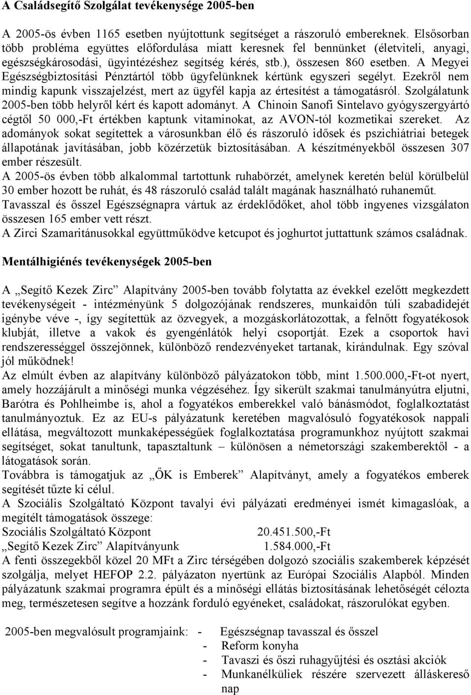 A Megyei Egészségbiztosítási Pénztártól több ügyfelünknek kértünk egyszeri segélyt. Ezekről nem mindig kapunk visszajelzést, mert az ügyfél kapja az értesítést a támogatásról.