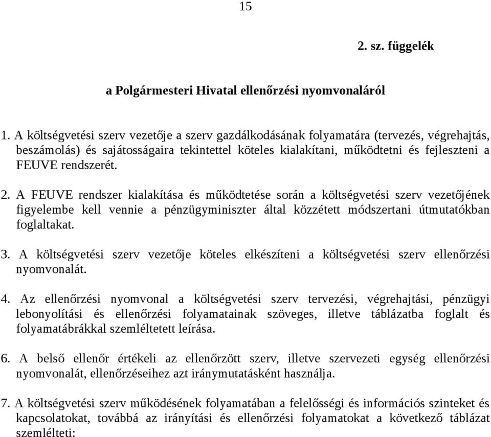 2. A FEUVE rendszer kialakítása és működtetése során a költségvetési szerv vezetőjének figyelembe kell vennie a pénzügyminiszter által közzétett módszertani útmutatókban foglaltakat. 3.