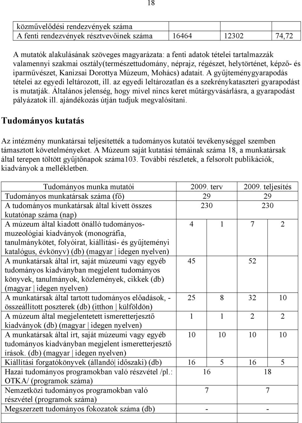 az egyedi leltározatlan és a szekrénykataszteri gyarapodást is mutatják. Általános jelenség, hogy mivel nincs keret műtárgyvásárlásra, a gyarapodást pályázatok ill.